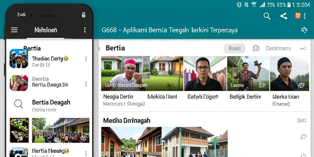 Tampilan antarmuka G668 yang sederhana dan informatif untuk berita daerah.