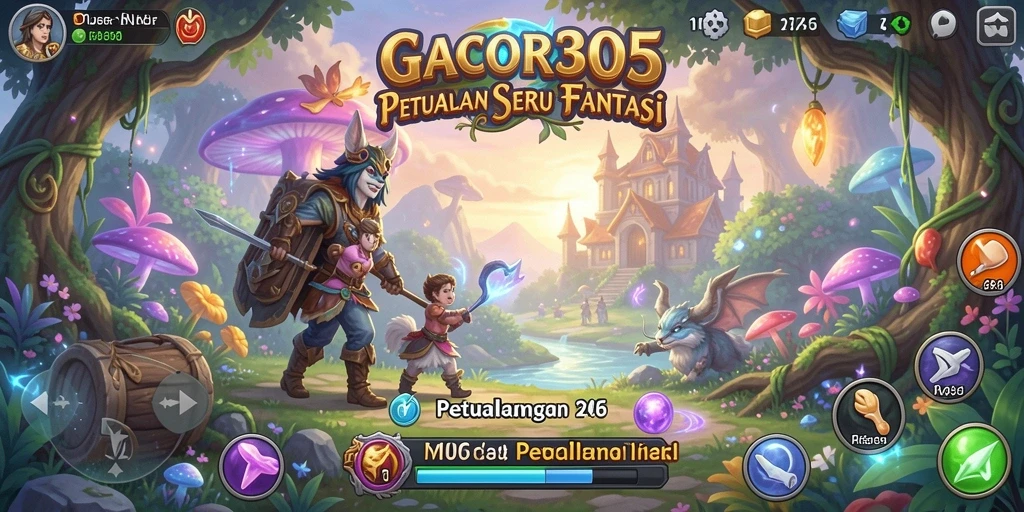 Antarmuka permainan GACOR305 menampilkan petualangan yang seru dan grafis yang menawan.
