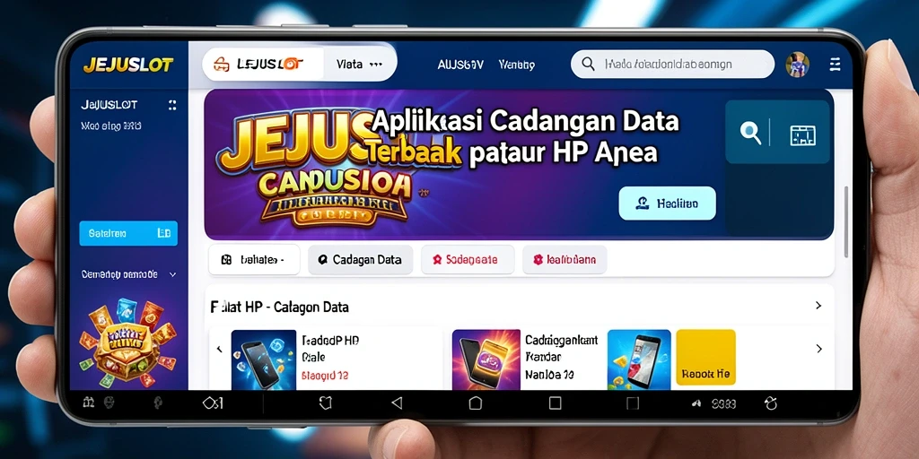 Antarmuka aplikasi JEJUSLOT untuk cadangan data yang efisien.