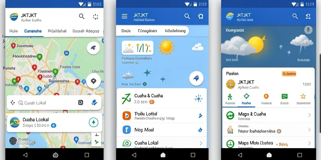 Tampilan antarmuka aplikasi JKTJKT yang informatif dan interaktif.