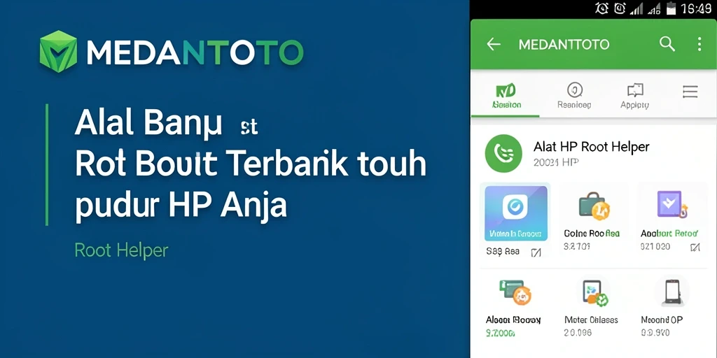 Antarmuka utama MEDANTOTO yang menampilkan fitur Root Helper yang mudah digunakan.
