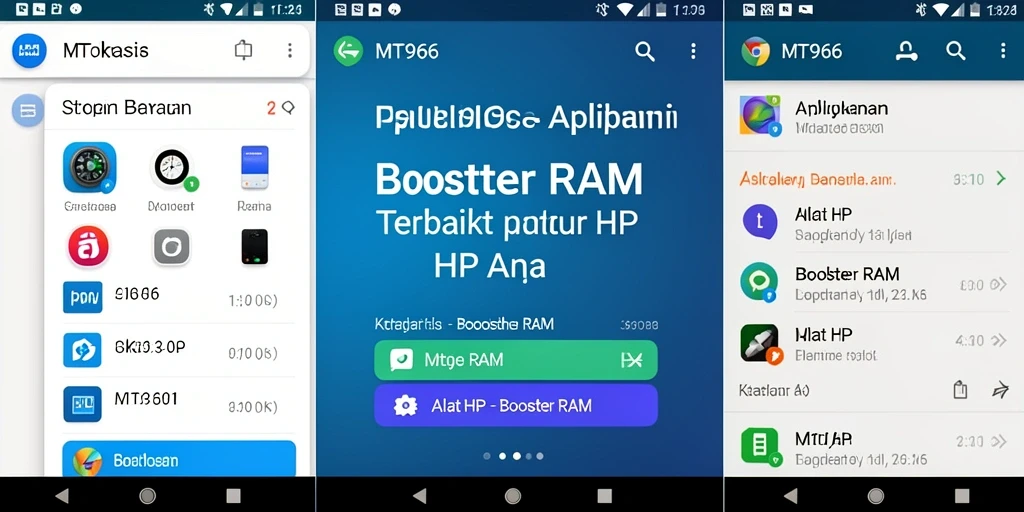 Tampilan antarmuka aplikasi Booster RAM yang sederhana dan efektif.