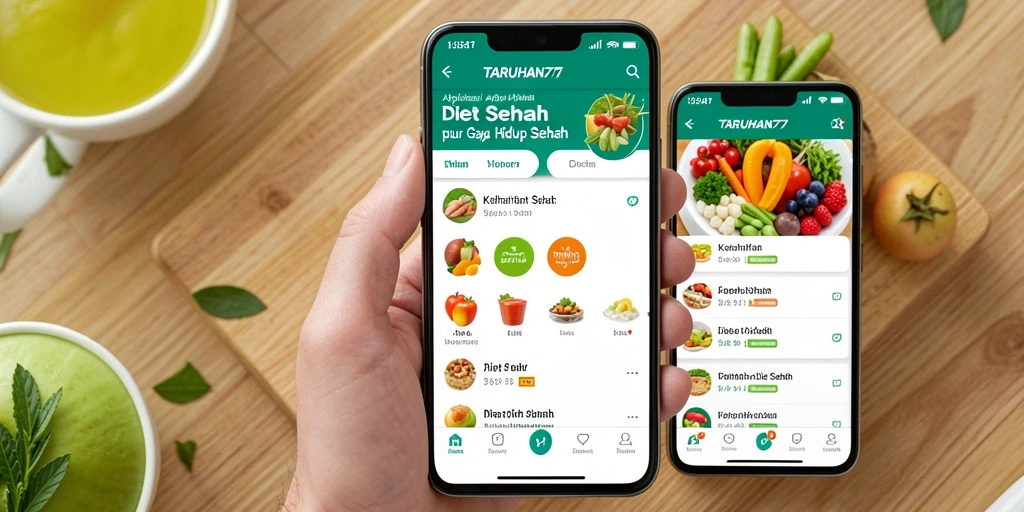Antarmuka apik TARUHAN77 dengan menu diet sehat.